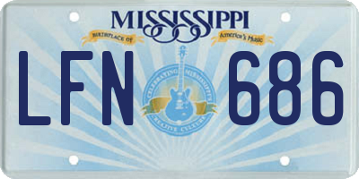 MS license plate LFN686
