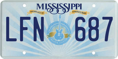 MS license plate LFN687