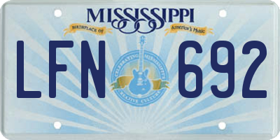 MS license plate LFN692