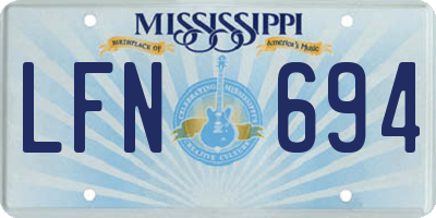MS license plate LFN694