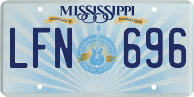 MS license plate LFN696
