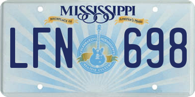 MS license plate LFN698