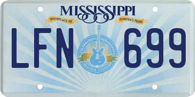MS license plate LFN699