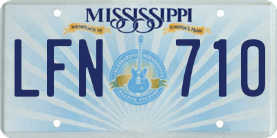 MS license plate LFN710