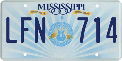 MS license plate LFN714