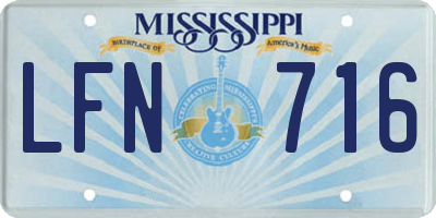 MS license plate LFN716