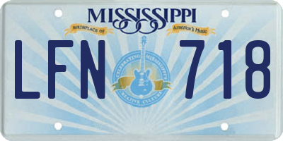 MS license plate LFN718