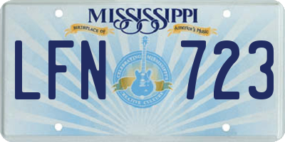 MS license plate LFN723