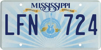 MS license plate LFN724