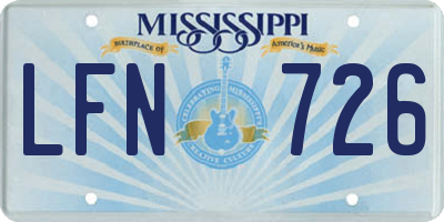 MS license plate LFN726