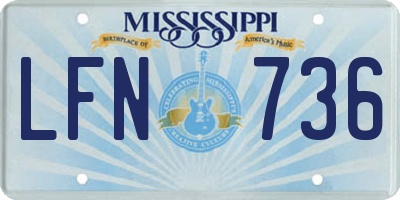 MS license plate LFN736