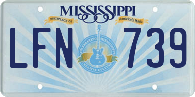 MS license plate LFN739