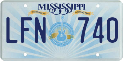MS license plate LFN740