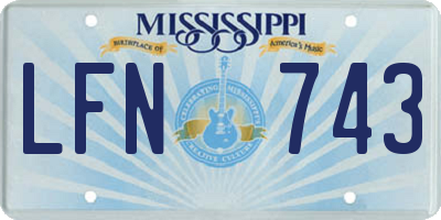 MS license plate LFN743
