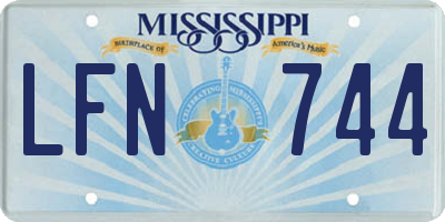 MS license plate LFN744