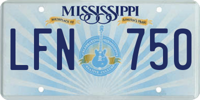 MS license plate LFN750