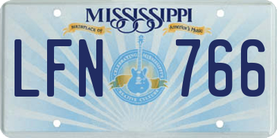 MS license plate LFN766