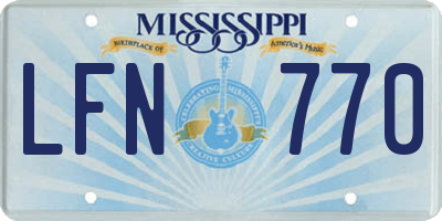 MS license plate LFN770