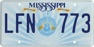 MS license plate LFN773