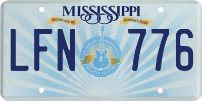 MS license plate LFN776