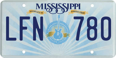 MS license plate LFN780