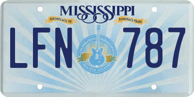MS license plate LFN787