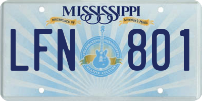 MS license plate LFN801