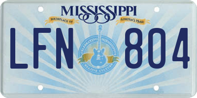 MS license plate LFN804
