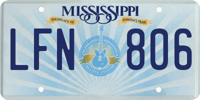 MS license plate LFN806