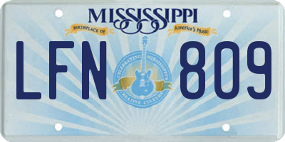 MS license plate LFN809