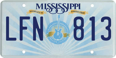 MS license plate LFN813