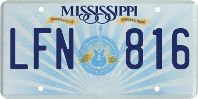 MS license plate LFN816