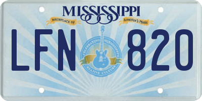 MS license plate LFN820