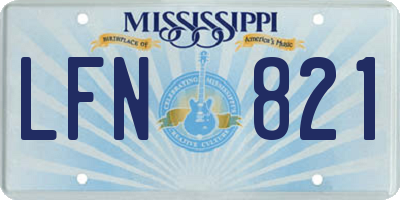 MS license plate LFN821