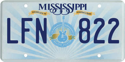 MS license plate LFN822