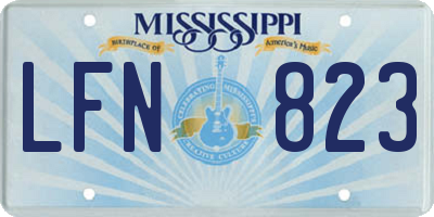 MS license plate LFN823