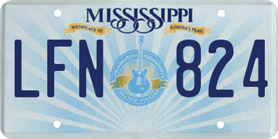 MS license plate LFN824