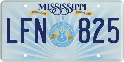 MS license plate LFN825
