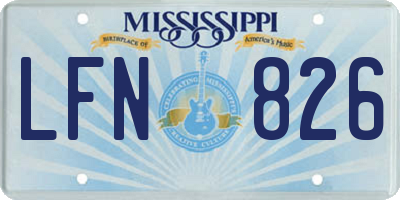 MS license plate LFN826