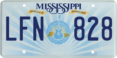 MS license plate LFN828