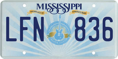 MS license plate LFN836
