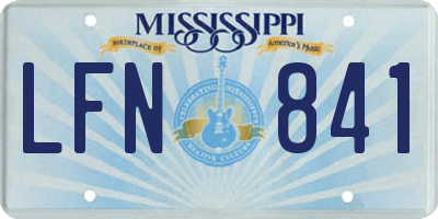 MS license plate LFN841