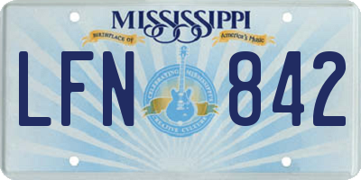 MS license plate LFN842