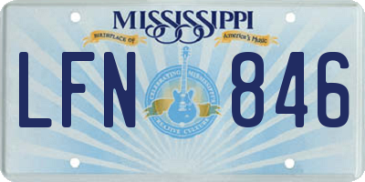 MS license plate LFN846
