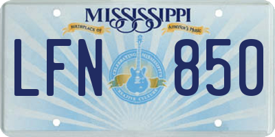 MS license plate LFN850