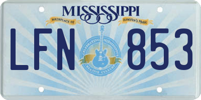 MS license plate LFN853