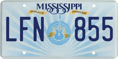 MS license plate LFN855