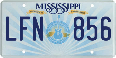 MS license plate LFN856