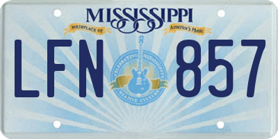 MS license plate LFN857