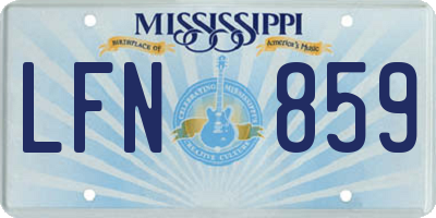 MS license plate LFN859